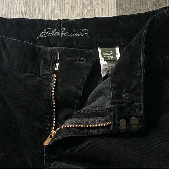 Eddie Bauer Corduroy Pants Black 8 Women’s Casual Comfy Minimalist - Picture 4 of 12